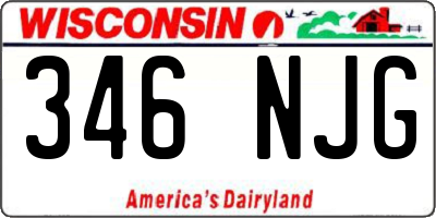 WI license plate 346NJG