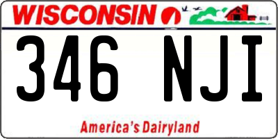 WI license plate 346NJI