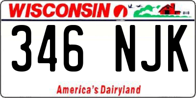 WI license plate 346NJK