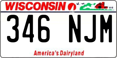 WI license plate 346NJM