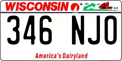 WI license plate 346NJO