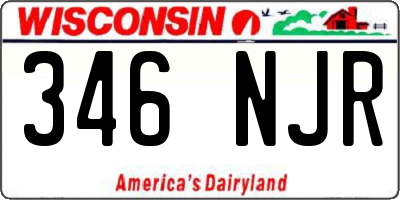 WI license plate 346NJR