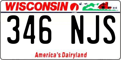 WI license plate 346NJS