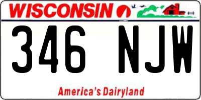 WI license plate 346NJW