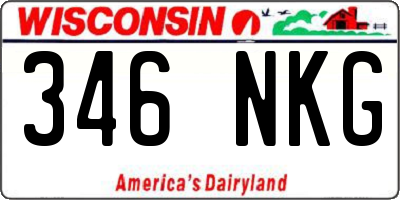 WI license plate 346NKG