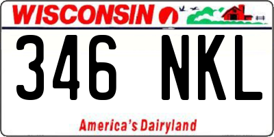 WI license plate 346NKL