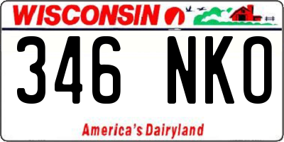WI license plate 346NKO