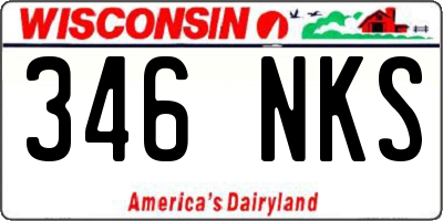 WI license plate 346NKS