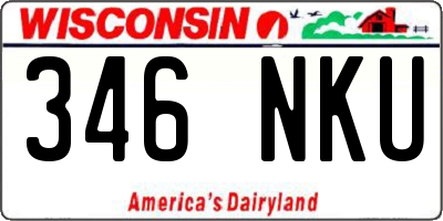 WI license plate 346NKU