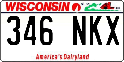 WI license plate 346NKX