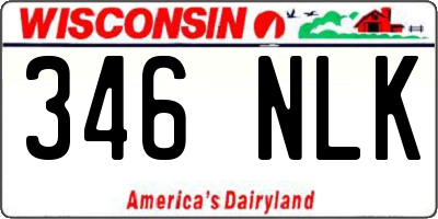 WI license plate 346NLK