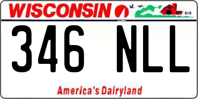 WI license plate 346NLL