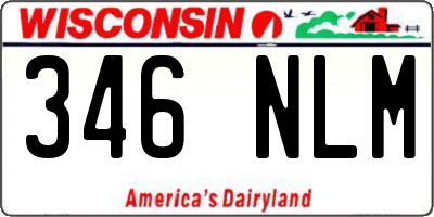 WI license plate 346NLM