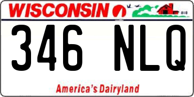WI license plate 346NLQ