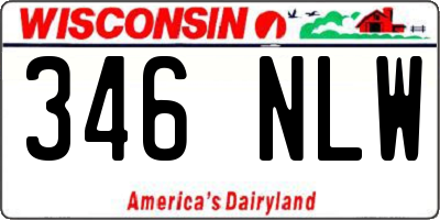 WI license plate 346NLW