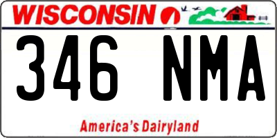 WI license plate 346NMA