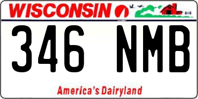 WI license plate 346NMB