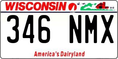 WI license plate 346NMX