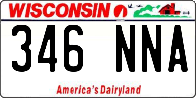 WI license plate 346NNA