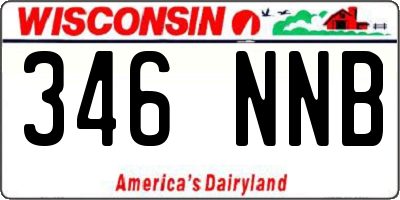 WI license plate 346NNB