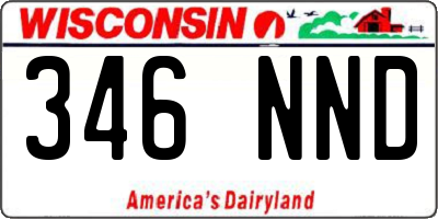 WI license plate 346NND