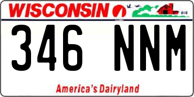 WI license plate 346NNM