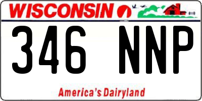 WI license plate 346NNP