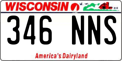 WI license plate 346NNS