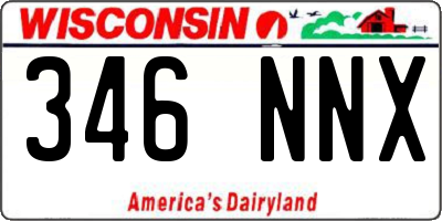 WI license plate 346NNX