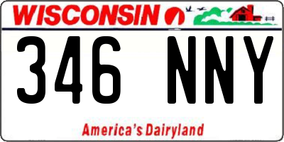 WI license plate 346NNY