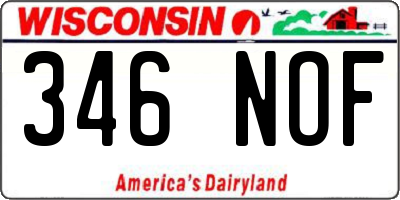 WI license plate 346NOF