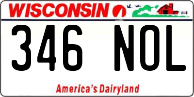 WI license plate 346NOL
