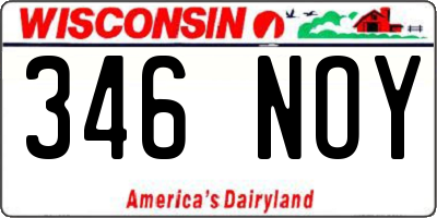 WI license plate 346NOY