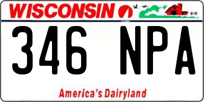 WI license plate 346NPA