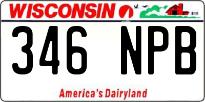 WI license plate 346NPB