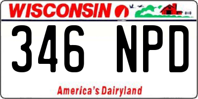 WI license plate 346NPD