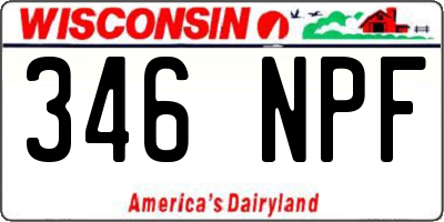 WI license plate 346NPF