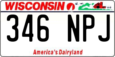 WI license plate 346NPJ