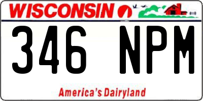 WI license plate 346NPM