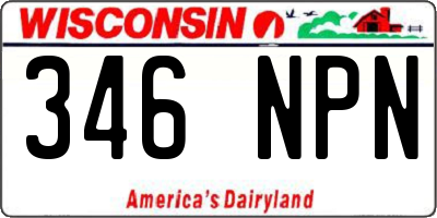 WI license plate 346NPN