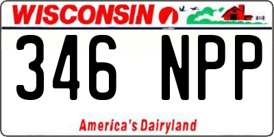 WI license plate 346NPP