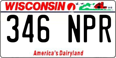 WI license plate 346NPR