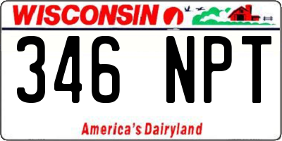 WI license plate 346NPT
