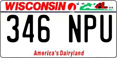 WI license plate 346NPU