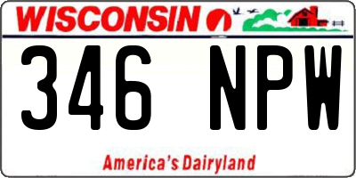 WI license plate 346NPW