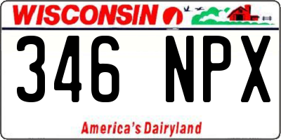 WI license plate 346NPX