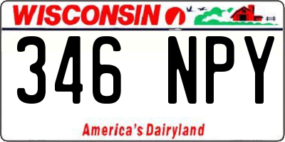 WI license plate 346NPY