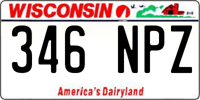 WI license plate 346NPZ