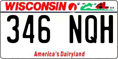 WI license plate 346NQH