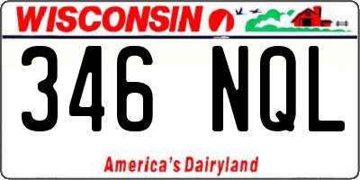WI license plate 346NQL